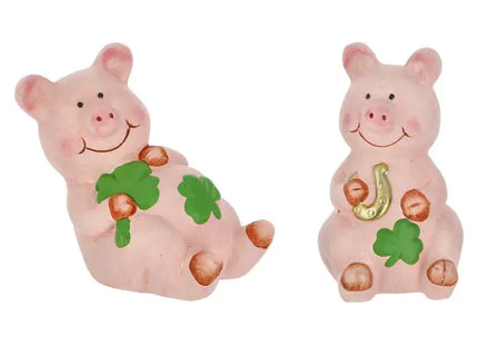 Große Glücksschweine – 2er Set, Glücksbringer Dekoration, Charmante Wohnaccessoires TK Gruppe® Grosshandel 