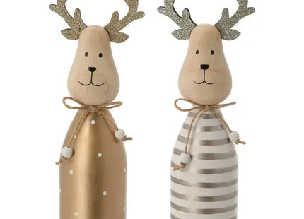 Große Holzhirsche, 2er-Set, Höhe ca. 25cm - Natürliche Dekofiguren TK Gruppe® Grosshandel 