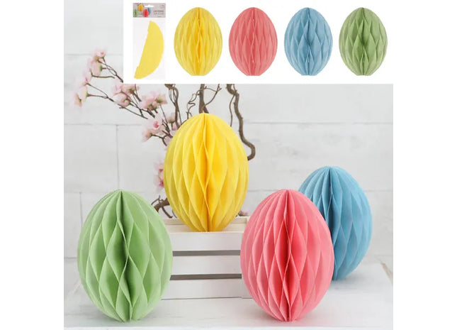 Große Honeycomb Ostereier zum Aufstellen, 4er-Set, ca. 20cm Hoch TK Gruppe® Grosshandel 