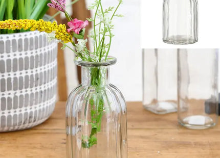 Große Klare Glasvase, Kompaktes Modernes Design, ca. 7,5x14 cm TK Gruppe® Grosshandel 