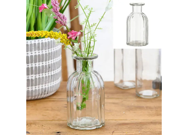 Große Klare Glasvase, Kompaktes Modernes Design, ca. 7,5x14 cm TK Gruppe® Grosshandel 