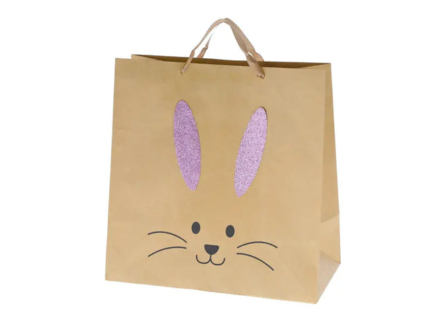 Große Kraftpapier Geschenkverpackung Hase, 3D-Design, ca. 38cm Höhe, Oster-Geschenktüte für Kinder TK Gruppe® Grosshandel 