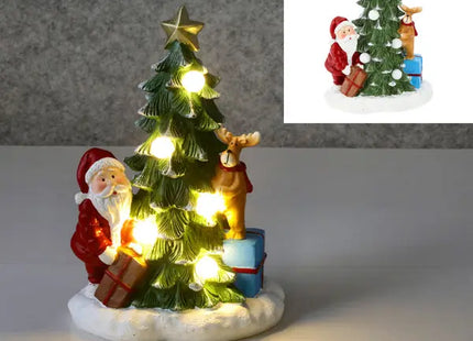 Große LED Landschaft mit Wichtel und Baum, Dekorative Szene, 25 cm Höhe TK Gruppe® Grosshandel 