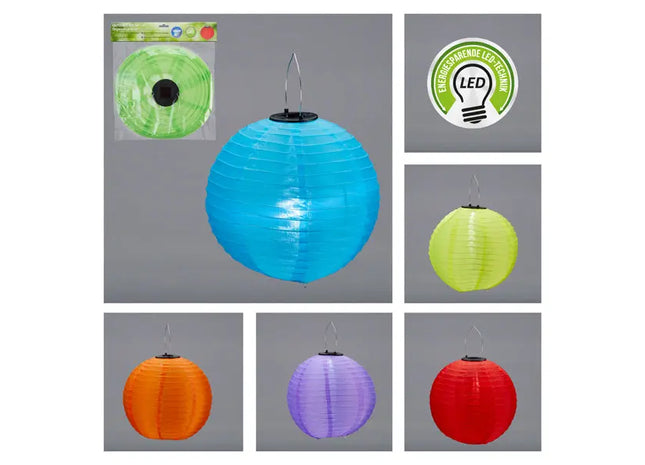 Große LED Solar Lampions für Draußen, 30cm, 6er Set – Wetterfest und Robust TK Gruppe® Grosshandel 