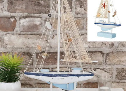 Große LED-beleuchtete Segelboot-Muscheln, Höhe ca. 41 cm TK Gruppe® Grosshandel 