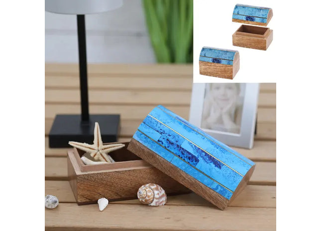 Große Maritime Schatzkiste, Nautisches Design, ca. 13cm Breit TK Gruppe® Grosshandel 