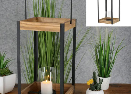 Große Metalllaterne mit Glas, Elegantes Windlicht, 55 cm Höhe TK Gruppe® Grosshandel 