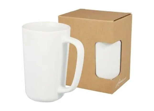 Große Perk Keramiktasse 480 ml - weiß Stilvolle weiße Kaffeetasse für Genussmomente TK Gruppe® Grosshandel 