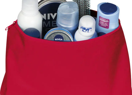 Große Polyester Kulturtasche in Rot - Geräumig & Auffällig, 100 Zeichen TK Gruppe® Grosshandel 