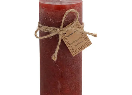 Große Rote Gefrostete Stumpenkerze, Luxuriöses Textur-Design, 7x16cm TK Gruppe® Grosshandel 