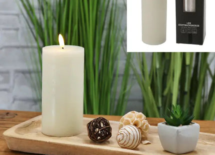 Große Rustikale Elfenbein LED Kerze 'New Flame', 7,5x15cm - Edles Dekor TK Gruppe® Grosshandel 