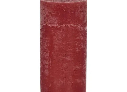 Große Rustikale Stumpenkerze in Altrot, 7x15cm - Vintage Charme TK Gruppe® Grosshandel 