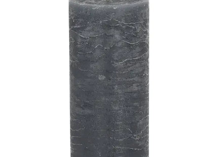Große Rustikale Stumpenkerze in Grau, 7x15cm - Stilvolles Dekorelement TK Gruppe® Grosshandel 