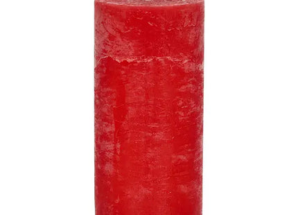 Große Rustikale Stumpenkerze in Rubinrot, 7x15cm - Elegantes Accessoire TK Gruppe® Grosshandel 