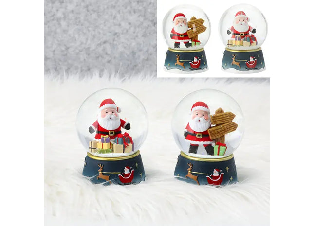 Große Schneekugel, Santa, 2er Set, ca. 10cm hoch - Festliche Weihnachtsdeko TK Gruppe® Grosshandel 