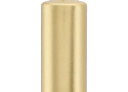 Große Stumpenkerze Gold Metallic, 15cm - Stilvolles Wohnaccessoire TK Gruppe® Grosshandel 