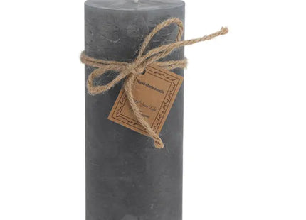 Große Stumpenkerze in Gefrostetem Anthrazit, L, 7x16cm - Stilvolles Ambiente TK Gruppe® Grosshandel 