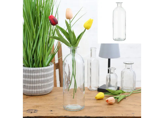 Große Transparente Glasvase, Elegantes Hochformat, ca. 8,5x26 cm TK Gruppe® Grosshandel 