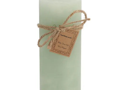 Große Türkis Gefrostete Stumpenkerze, Texturiert, 7x16cm TK Gruppe® Grosshandel 