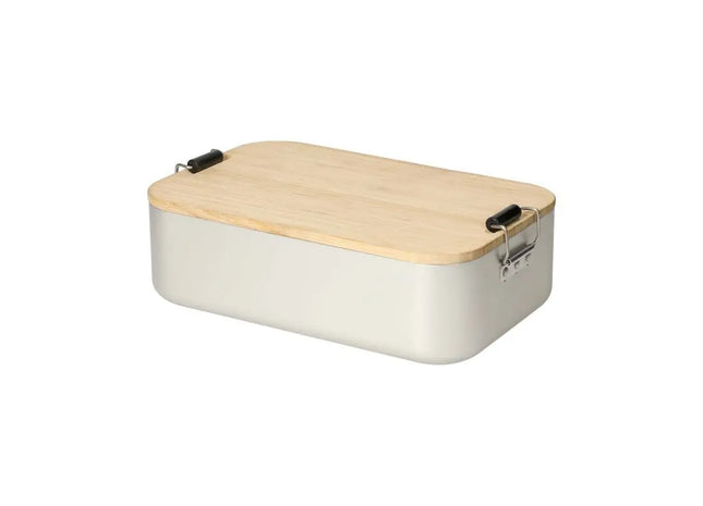 Große Vorratsdose Bamboo in Silber & Natur – Elegant & Umweltfreundlich TK Gruppe® Grosshandel 
