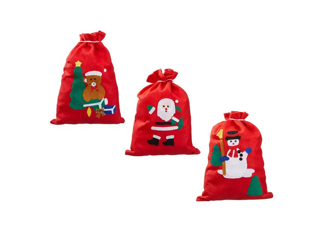 Große Weihnachtsgeschenksäcke, 3er-Set, Festliche Motive, ca. 30x40 cm TK Gruppe® Grosshandel 