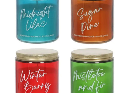 Große Winter-Duftkerze im Glas, 9cm Höhe, 4er Set TK Gruppe® Grosshandel 