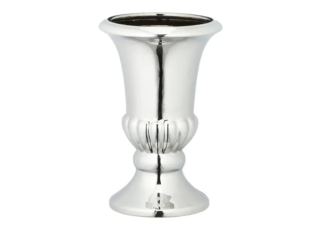 Große silberne Bodenvase, ca. 25cm Höhe | Elegante silberfarbene Dekovase | Boden-Dekoration TK Gruppe® Grosshandel 