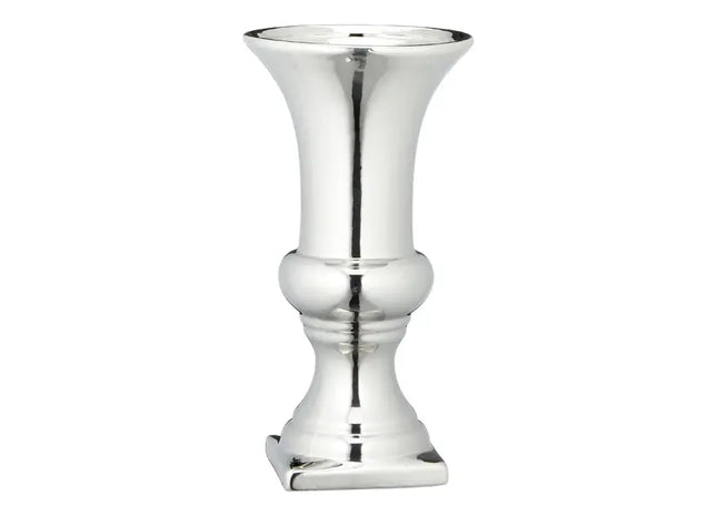 Große silberne Bodenvase, ca. 30cm Höhe | Dekovase für stilvolles Ambiente | Silberfarbene Boden-Dekoration TK Gruppe® Grosshandel 
