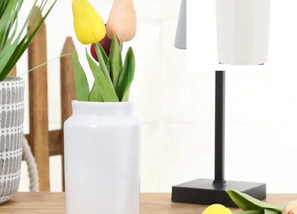 Große weiße Keramikvase in Matt, Maße: ca. 7 x 13 cm – Elegante Raumdekoration TK Gruppe® Grosshandel 