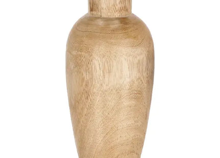 Großer Bauchiger Stabkerzenhalter aus Mangoholz, 21cm - Elegantes Dekor TK Gruppe® Grosshandel 