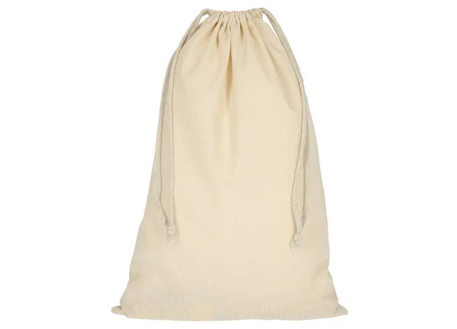 Großer Baumwoll-Zuziehbeutel, Natur, 30x45 cm, Vielseitig & Umweltbewusst TK Gruppe® Grosshandel 
