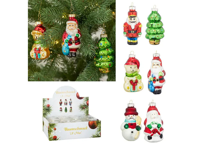 Großer Christbaumschmuck Xmas, 6er-Set, ca. 8,5 cm TK Gruppe® Grosshandel 