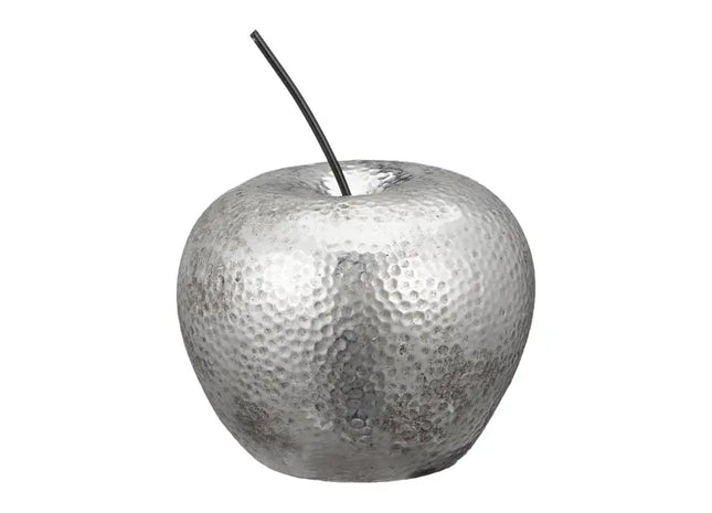 Großer Deko Apfel, silber, ca. 16cm – Elegante Wohnaccessoires | Moderner Silberner Apfel TK Gruppe® Grosshandel 