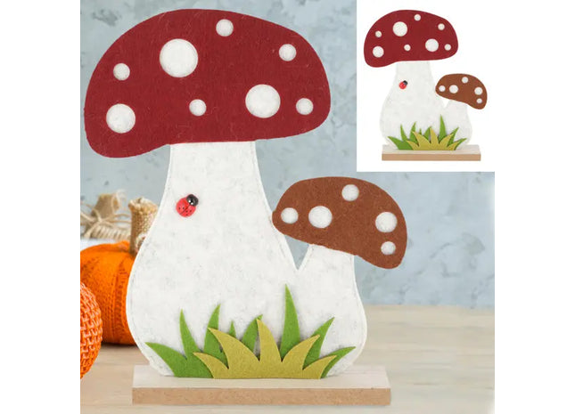 Großer Deko-Pilz aus Filz, Herbstschmuck, Höhe ca. 34cm TK Gruppe® Grosshandel 
