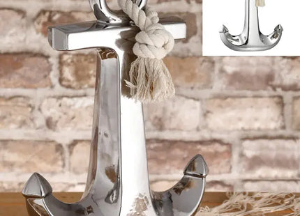 Großer Dekorativer Anker in Silber, Höhe ca. 35,5 cm TK Gruppe® Grosshandel 