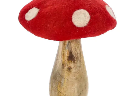 Großer Fliegenpilz aus Mangoholz, ca. 17cm - Dekorative Skulptur TK Gruppe® Grosshandel 