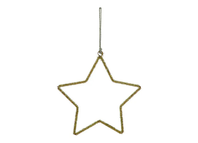 Großer Goldener Hängestern mit Glasperlen, Durchmesser 20cm TK Gruppe® Grosshandel 