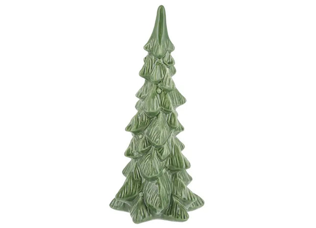Großer Grüner Keramik-Tannenbaum - Festliche Deko, 32 cm Hoch TK Gruppe® Grosshandel 