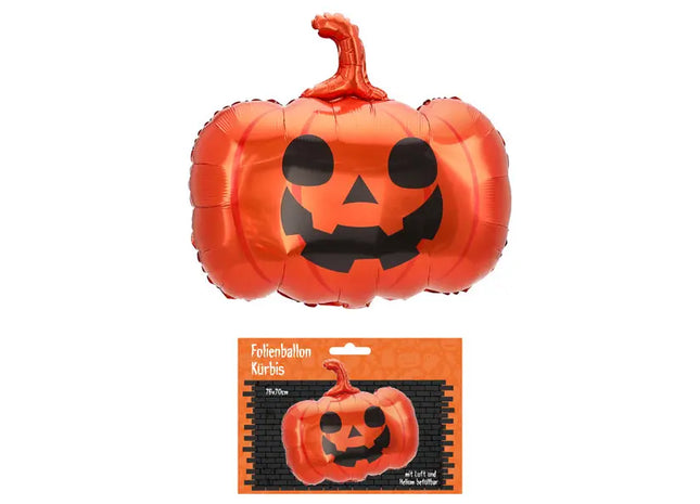 Großer Halloween Kürbis Folienballon, 76x70 cm - Auffällige Partydeko TK Gruppe® Grosshandel 