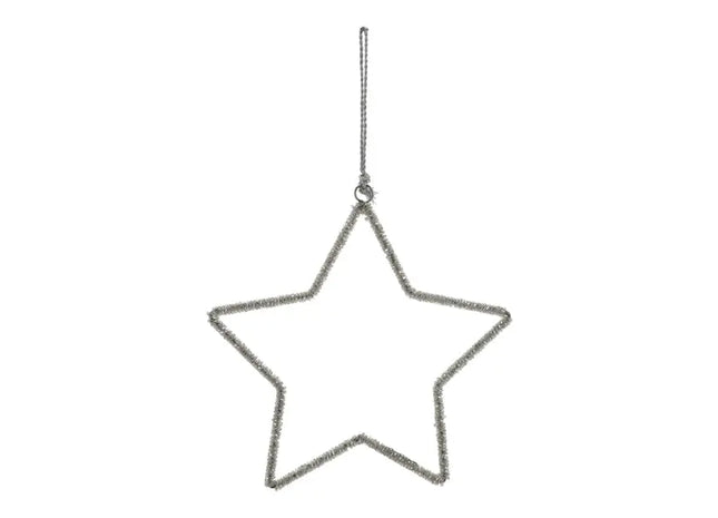 Großer Hängestern aus Silber-Glasperlen, Durchmesser 20cm TK Gruppe® Grosshandel 