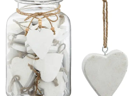 Großer Herz-Anhänger in Antikweiß – Vintage-Stil, 8cm Durchmesser TK Gruppe® Grosshandel 