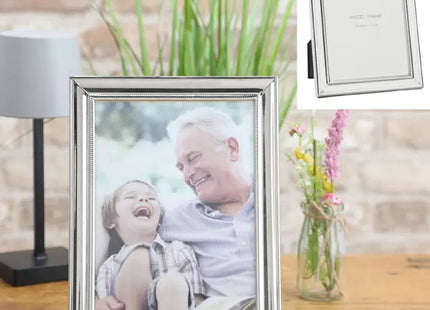 Großer Hochglanz Bilderrahmen, Silber, Ca. 19x24 cm - Eleganter Fotohalter TK Gruppe® Grosshandel 