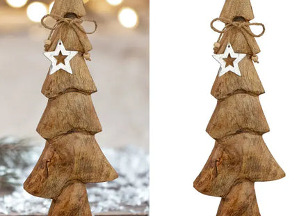 Großer Holz-Tannenbaum auf Standfuß, Festliche Deko, 39cm Hoch TK Gruppe® Grosshandel 