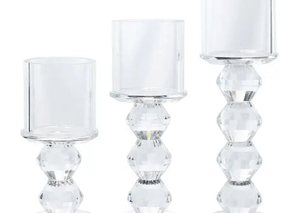 Großer Kristall Teelichtleuchter, Elegantes Glasdesign, 22cm Hoch, Luxuriöse Raumdekoration TK Gruppe® Grosshandel 