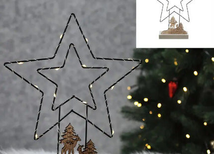 Großer LED-Stern Aufsteller, Leuchtendes Dekoelement, 27 cm Höhe TK Gruppe® Grosshandel 