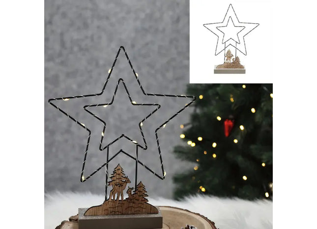 Großer LED-Stern Aufsteller, Leuchtendes Dekoelement, 27 cm Höhe TK Gruppe® Grosshandel 