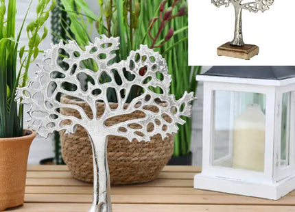 Großer Lebensbaum auf Standfuß, Silber, ca. 30 cm Höhe – Elegante Dekoration TK Gruppe® Grosshandel 