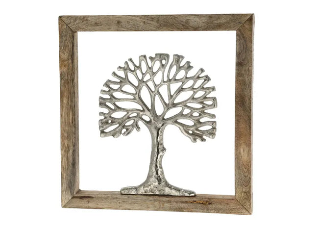 Großer Lebensbaum in edlem Holzrahmen, 30x30 cm TK Gruppe® Grosshandel 