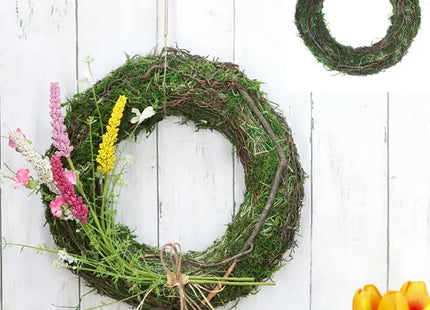 Großer Mooskranz in Grün-Braun, Durchmesser 35 cm - Natürliche Türdeko TK Gruppe® Grosshandel 