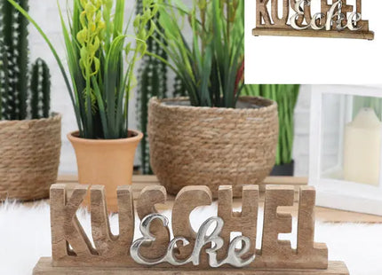 Großer Schriftzug 'Kuschelecke' auf Sockel - Dekoratives Element, 38cm TK Gruppe® Grosshandel 